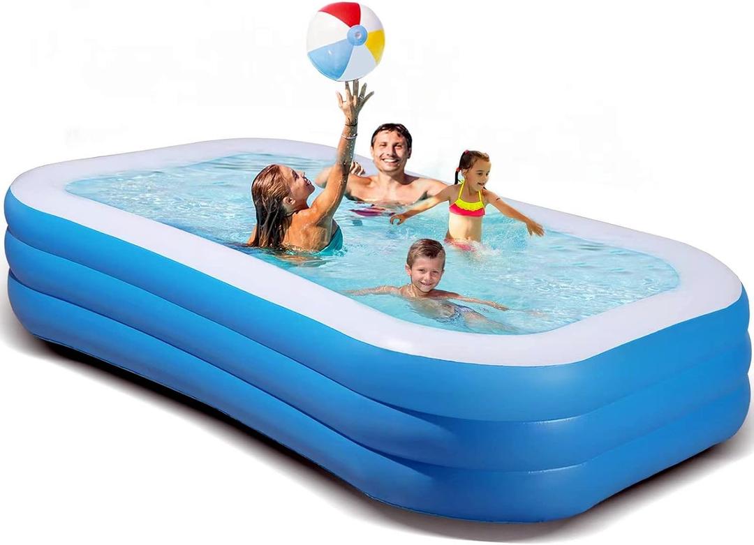 Inflatable Swimming Pool, Blow up Pools, Above Ground Swimming Pool for Family, Small Pools 103 x 69 x 24 inch Full-Sized Inflatable Pool for Kids for Outdoor, Backyard, L-Square Pool 120 x 72 x 23inch