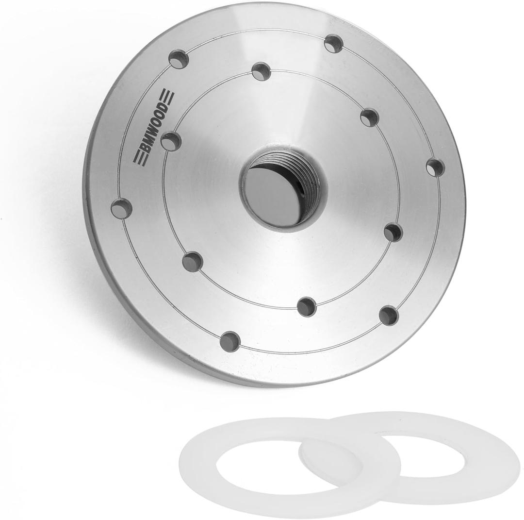 6" Face Plate with 1X8TPI Thread, with Two Nylon Washers for Woodturning lathe,12 Mounting Holes.