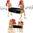 22.6" Animated Walking Skeleton Coffin Prop – Light Up Halloween Animatronic Decoration for Indoor & Outdoor Haunted House, Scary Yard Decor, Moving Corpse with Skull Casket, Spooky Skeletons Home