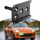 Front License Plate Bracket Compatible with Nissan 370Z Juke Rogue Infiniti FX JX QX G37 Q60 No Drill Tow Hook License Plate Holder, Car Tag Frame, Bumper Relocator Adapter Kit