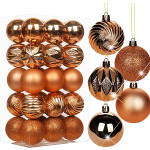 2.36" Orange Christmas Ornaments for Christmas Tree 30 Pcs Small Shatterproof Balls Christmas Tree Decorations Xmas Ornaments Balls with Hanging Loop for Wedding Holiday Party Wreath Home Decor