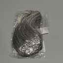 HMD Tousled Updo Messy Bun Hair Piece Hair Extension Ponytail With Elastic Rubber Band Updo Bun Synthetic Hairpieces for Women (Gray and White Tips)