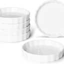 ONTUBE Ramekins -Porcelain Round Ramekins for Creme Brulee Dishes,Dipping Sauces,Baking Pudding Cups, Souffle Dish,Oven Safe,Set of 6 White