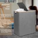 DOKEHOM 160L Double Laundry Basket with Removable Lid and Laundry Bags, Large Collapsible Laundry Hamper with 2 Sections (Dark Grey)