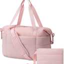 JUNGYOON Gym Bag for Women  Lightweight Weekender Overnight Bags with Toiletry Pouch, Quilted Travel Duffle Carry On Bag (Pink)