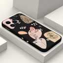 for iPhone 13 Pro Max Case Flower Butterfly Cute Astronaut Design Phone Cover Soft Microfiber Lining Slim Liquid Silicone 13 Pro Max Case-Morandi Black