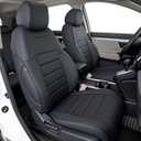 HKZ Fit CRV Car Seat Covers Full Set for Honda CR-V 2017 2018 2019 2020 2021 2022 Touring,EX,Sport,SE&EX-L - Leather (Black)