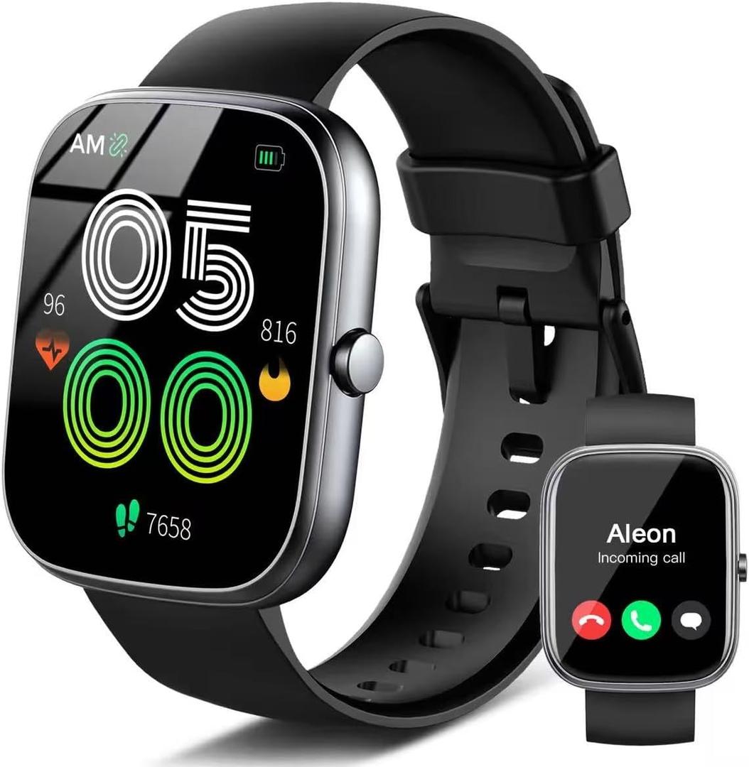 Smart Watch for Men Women (Answer/Make Calls), 1.91"HD Smartwatch Heart Rate/Sleep Monitor/Pedometer/Calories, 2026 New Fitness Watch with 113+ Sport Modes, IP68 Waterproof for Android iOS Black