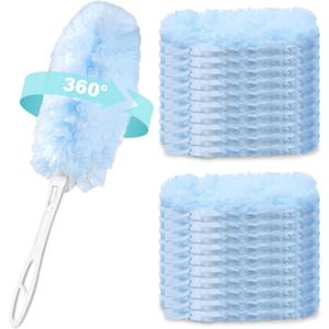 Compatible Duster Refills for Swiffer - 360 Heavy Duty Disposable Microfiber - 20 Count with 1 Foldable Handle - Ergonomic Design Efficient Cleaning for Home Offices Schools and Commercial Spaces