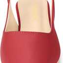 Allegra K Women's Pointed Toe Pumps Slingback Flat Red Pumps 8.5 M US