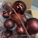 2 Pcs Christmas Ball Garland 6 ft Ball Ornaments Christmas Bulb Garland Xmas Tree Bauble Decorations for Party Supplies Indoor Outdoor Home Office Decoration Accessories(Burgundy)