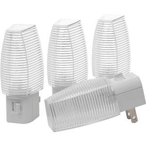 DEWENWILS Plug in Night Light with Switch, Manual ON Off LED Nightlight for Kids, Nursery, Bedroom, Bathroom, Hallway, Stairways, Corridor, Garage, Warm White, 4 Pack