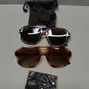 livho Trendy Polarized Square Aviator Sunglasses Women Men Square Eyewear Frame, Retro Sun Glasses for Women Men 2025 Shades
