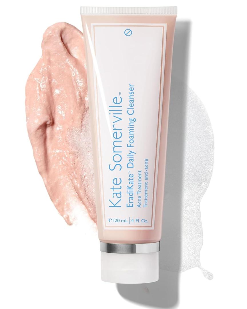 Kate Somerville EradiKate 3% Sulfur Daily Foaming Cleanser Acne Treatment  Clinically Formulated Medicated Face Wash Balances Skin & Cleans Pores, 4 Fl Oz