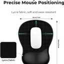 EooCoo Ergonomic Mouse Pad with Gel Wrist Rest Support Middle Concave Design, Relieve Wrist Pain Mousepad, Non-Slip Base for Laptop, Computer, Office Desk Accessories, Carpal Tunnel Syndrome (Black)