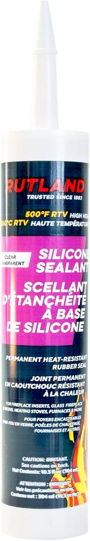 Rutland 500F RTV High Heat Silicone Sealant Clear, USA-Made High Temperature Gasket Maker Adhesive - UV Stable, Oil Resistant & Non-Corrosive