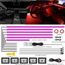 Acrylic Interior Car LED Strip Light with Wireless APP, 14 in 1 with 175 inches 593 LEDs Neon LED Strip Light, RGB Colors Dynamic Music Sync Car Ambient Lighting Kits