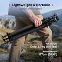SMALLRIG 73''/185cm Carbon Fiber Heavy Duty Video Tripod, Max Load 10kg (22lbs), Fluid Head with +85 to -78 Tilt Range, Compact Camera Tripod Weight 2.7kg(6lbs), Folded Height 87cm, AD-14-5441