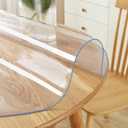 Multi-Size 36 inch Dia Round PVC Clear Table Protector 1.5mm Thick Plastic Tablecloth Large Clear Vinyl Table Pad Mat Protective for Office Desk Dining Coffee End Dinner Tabletop Wipeable Waterproof, 36.2"