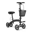 Medline Manual Seated Mobility Scooter Knee Walker, 8 Wheels, 300 lbs. Capacity, Black- for Leg & Foot Injuries, Crutch Alternative, 1 Ct.