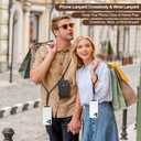 Phone Lanyard, Adjustable Anti Theft Phone Strap Crossbody Wrist Strap with RFID-Blocking Wallet & 2pcs 360 Phone Tabs Compatible for All Phones, Skin-Friendly, Premium Metal Buckles, Black