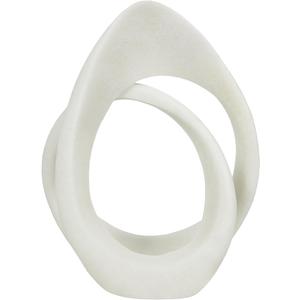 SIMON'S SHOP Modern Abstract Intertwined Loop Statue, 10" Tall Contemporary Shelf Table Mantel Décor, White Minimalist Sculptures for Indoor Home Office