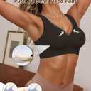 HORISUN Women Wireless Bras Seamless Cross Back V Neck No Underwire Bralette Comfort T Shirt Bra (Black, S)