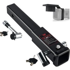 TYT 12" Trailer Hitch Extension for 2" Receiver Tube Extender, Tube Extension Receiver with 2 Sets of 5/8" Premium Hitch Pin Lock, 5000 lbs GTW / 500 lbs TW