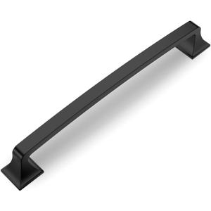 Amerdeco 10 Pack Matte Black Cabinet Pulls 7 Inch(178mm) Hole Center Cabinet Hardware Kitchen Cabinet Handles for Bathroom Drawer Pulls Dresser Pulls ZH0002, 7"/178MM Hole Center, Matte Black, 10