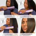 Shark SilkiPro Straight | Wet-to-Dry Hair Straightener + Rapid Blow Dryer | 3 Interchangeable Combs | Ultra-Fast Drying | No Heat Damage | for All Hair Types | Rose Petal | HT400PK