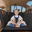 Back Seat Extender for Dogs, Dog Car Seat Cover with Hard Bottom,Dog Hammock for Car Backseat Protector Waterproof Dog Car Seat Bed with Mesh Window for Cars,Trucks,SUVs