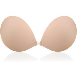 MITALOO Adhesive Bra Invisible Sticky Strapless Push up Backless Reusable Silicone Covering Nipple Bras, Cup Size: D