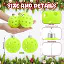 Realspring 18 Pcs Dink Ball Christmas Ornaments Green Balls Christmas Tree Hanging Decor Xmas Tree Decoration Dink Sports Xmas Balls Funny Holiday Gifts for Women Men Dinkball Lovers