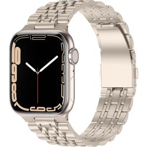 Anlinser Metal Bands Compatible with Apple Watch Band 49mm 46mm 45mm 44mm 42mm for Women Men, Stainless Steel Replacement Strap for iWatch Ultra 3/2/1 Series 11 10 9 8 7-1 SE (Starlight)