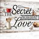 Derkymo Kitchen Picture Wall Art Home Decor The Secret Ingredient is Love Canvas Art 16"x24"