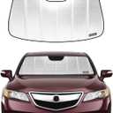 Windshield Sun Shade for Acura RDX 2013-2018 Without Rearview Mirror Mounted Camera. Reflective Aluminum Film Front Window Sunshade - BLAZBLOCK (Classic Shiny Silver)
