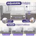 ComfyBumpy Premium Adjustable Bed Rail for Toddlers, Swing-Down Safety Guard, Height Adjusts 24.4"32.3" H, 35.5" Regular Length, Sturdy Steel & Breathable Mesh, for Twin, Full & Queen, Gray, 1-Pack