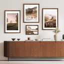 iRahmen 22x28 Poster Frame with 18x24 Mat - Plexiglass Wooden Picture Frames for Photo Wall Gallery Mounting (Dark Brown, Set of 2)