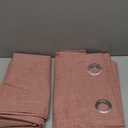 MIULEE 100% Blackout Linen Textured Curtains for Bedroom Solid Thermal Insulated Dusty Rose Grommet Room Darkening Curtains & Drapes Luxury Decor for Living Room Nursery 52 x 54 Inch (2 Panels)