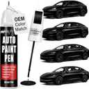 Touch Up Paint for Cars (Solid Black PBSB), Compatible with Tesla Model Y/3/X/S, 0.4 fl oz Color Accurate 2-in-1 Car Paint Scratch Repair Pen, Easy to Use, Fast-Drying, Long-Lasting