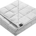 ZonLi Weighted Blanket for Adults (100% Cotton, 60"x80", 20lbs, Queen Size Light Grey) High Breathability Heavy Blanket, Soft Material with Premium Glass Beads, All-Season, Easy Care
