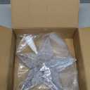 Nuanchu Christmas Star Tree Topper 10.4 x 9.4 Inch Large 3D Glitter Topper Ornament Metal Hollowed with 20 LED Lights Vintage Xmas Reflector Treetop New Year Holiday Indoor Decor(Silver White)