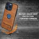 Leather Case for iPhone 13 Pro Max Case, Protective Slim with Kickstand Shockproof Phone Cases, Built-in Invisible Stand Compatible with iPhone 13 Pro Max 6.7'' (Brown, for iPhone 13 Pro max)