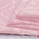 3 x Lecloud Wasa Blush Pink Sheer Curtains, Voile Short Curtains with Jacquard Pattern, Light Filtering Window Curtains for Kitchen Bedroom 45 Inch Length 2 Panels Set, 42 W x 45 L