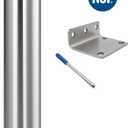 NSF/ANSI 42 Stainless Steel Whole House Water Filter Housing, 20" x 2.5" Sediment Water Filter System for Heavy Duty, Well & City Water, 1" NPT Port, Drain Valve Style A(Wing)
