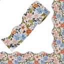 JarThenaAMCS 66Ft Boho Floral Bulletin Board Border Summer Colorful Pansy Borders Self Adhesive Retro Flower Trim Border Stickers Roll for Back to School Classroom Office Home Party Decor