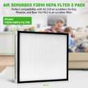 2-Pack F301H HEPA Filter,Air Shield 550 AS-550 Air Scrubber Filters For Bear,Dri-Eaz,Phoenix,16 x 19 x 2"