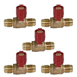 Midline Valve GASLxL1212-5 Premium Brass Gas Ball Valve with 1/ 2 in. Flare Connections (Pack of 5), 1/ 2 in x 1/ 2