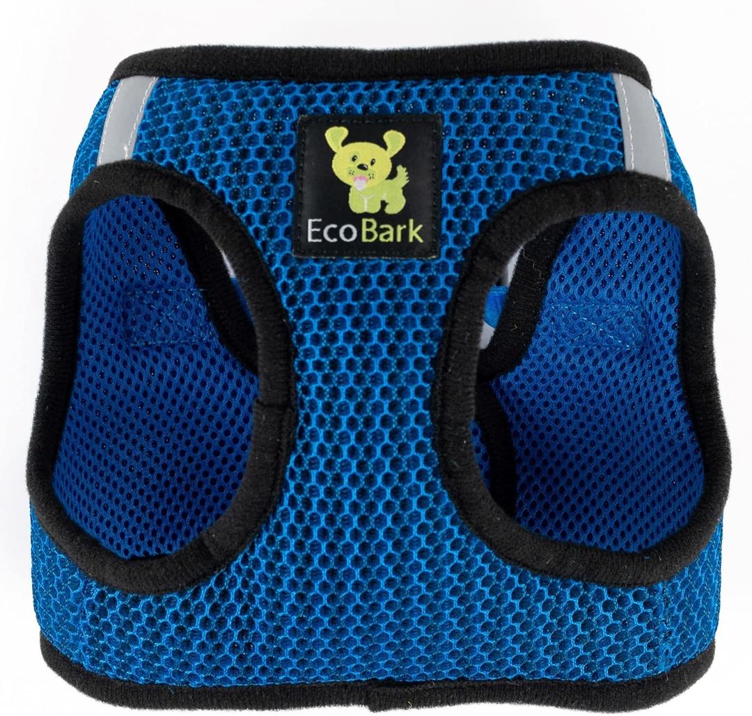 EcoBark Dog Harness - Teacup Dog Harnesses for XXS, XS, and Small Dogs - Step in Mesh Mini Body Halter - Puppy to Senior Dogs - Toy Breed Dog Harness Vest Under 5 pounds lbs (XXXS, Bright Blue) (XXXS- 2 to 3 lbs- Chest up to 10 in (Pack of 1), Bright Blue Sport)