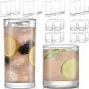 Libbey Province 24-Piece Glasses Drinking Set, Ideal Dining Glassware Sets, Glass Tumbler Set with Lines, Dishwasher Safe Glass Sets For Drinking, 24 Piece Assortment